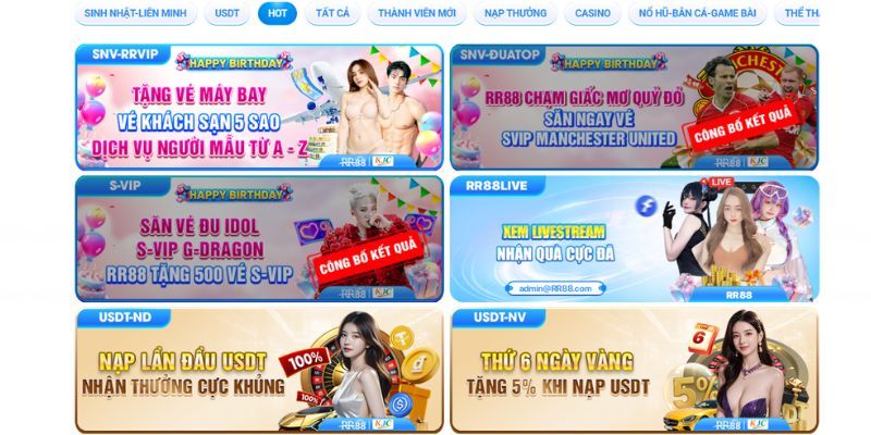 Các chương trình khuyến mãi RR88 hấp dẫn dành cho thành viên
